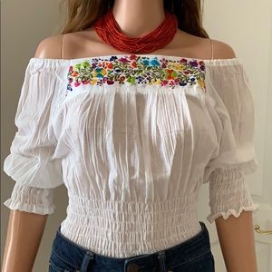 Boho Mexican top With san Antonino Silk Em…